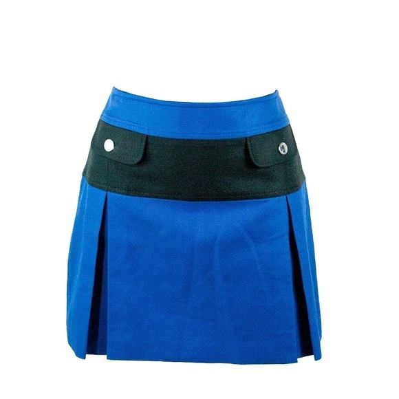 Color Block Blue A Line Mini Sailor Skirt 8